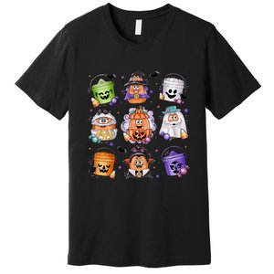 Halloween Spooky Nugget Cute Scary Movie Characters Night Premium T-Shirt