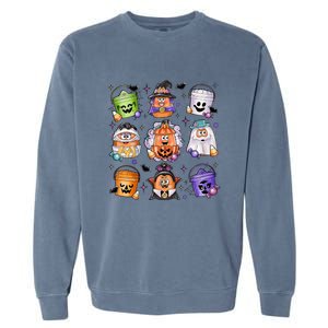 Halloween Spooky Nugget Cute Scary Movie Characters Night Garment-Dyed Sweatshirt