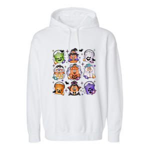 Halloween Spooky Nugget Cute Scary Movie Characters Night Garment-Dyed Fleece Hoodie