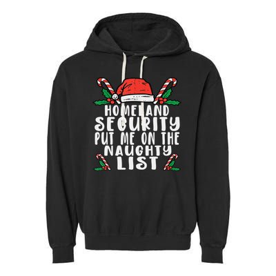 Homeland Security Naughty List Christmas Garment-Dyed Fleece Hoodie