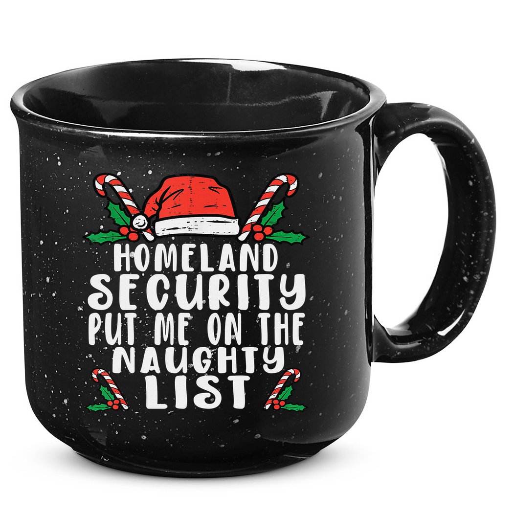Homeland Security Naughty List Christmas 15oz Campfire Ceramic Mug