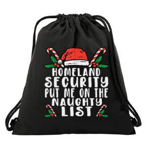 Homeland Security Naughty List Christmas Drawstring Bag