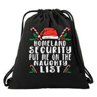 Homeland Security Naughty List Christmas Drawstring Bag