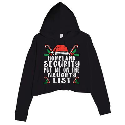 Homeland Security Naughty List Christmas Crop Fleece Hoodie