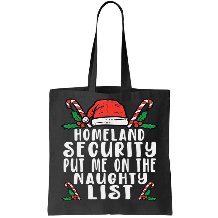 Homeland Security Naughty List Christmas Tote Bag