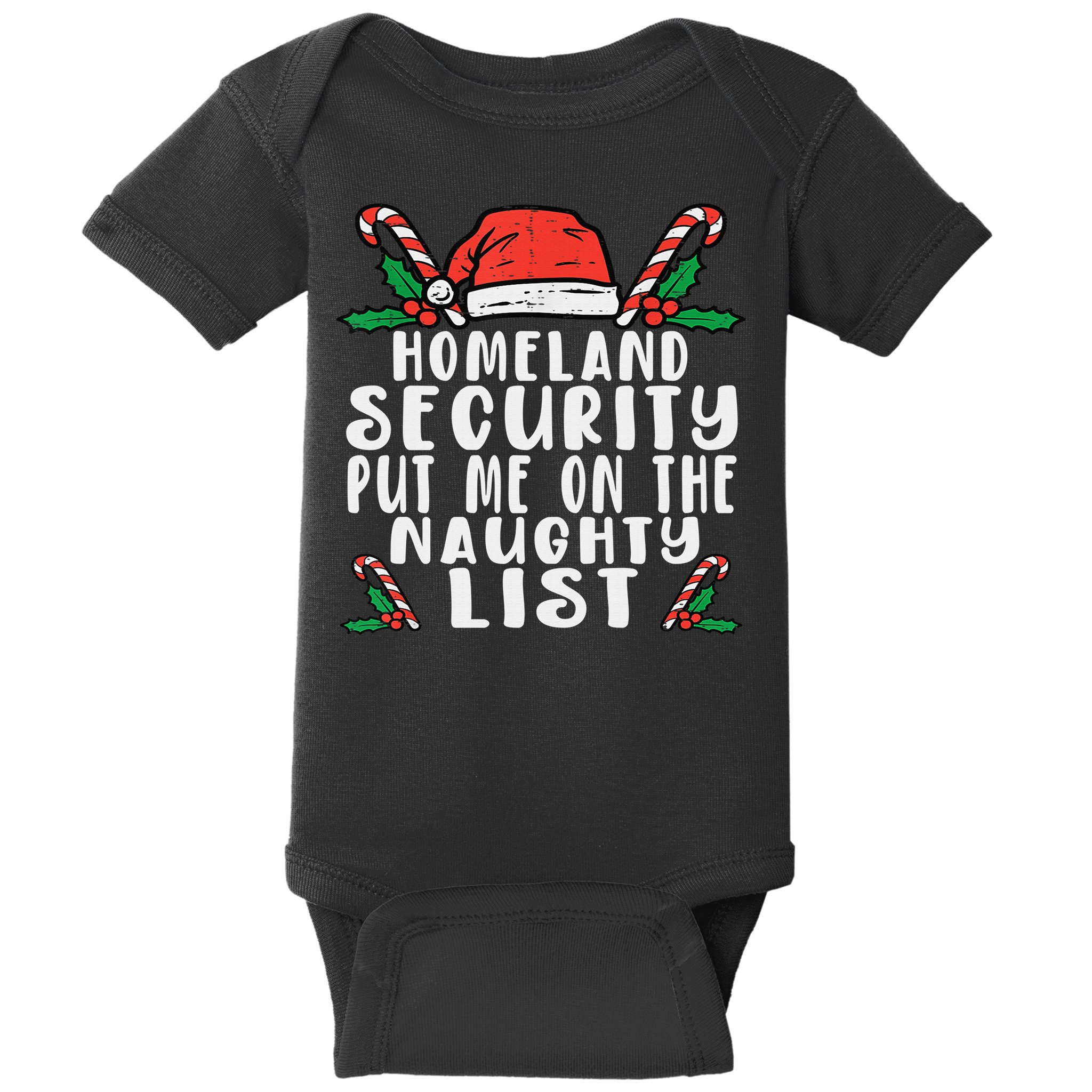 Homeland Security Naughty List Christmas Baby Bodysuit