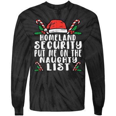 Homeland Security Naughty List Christmas Tie-Dye Long Sleeve Shirt