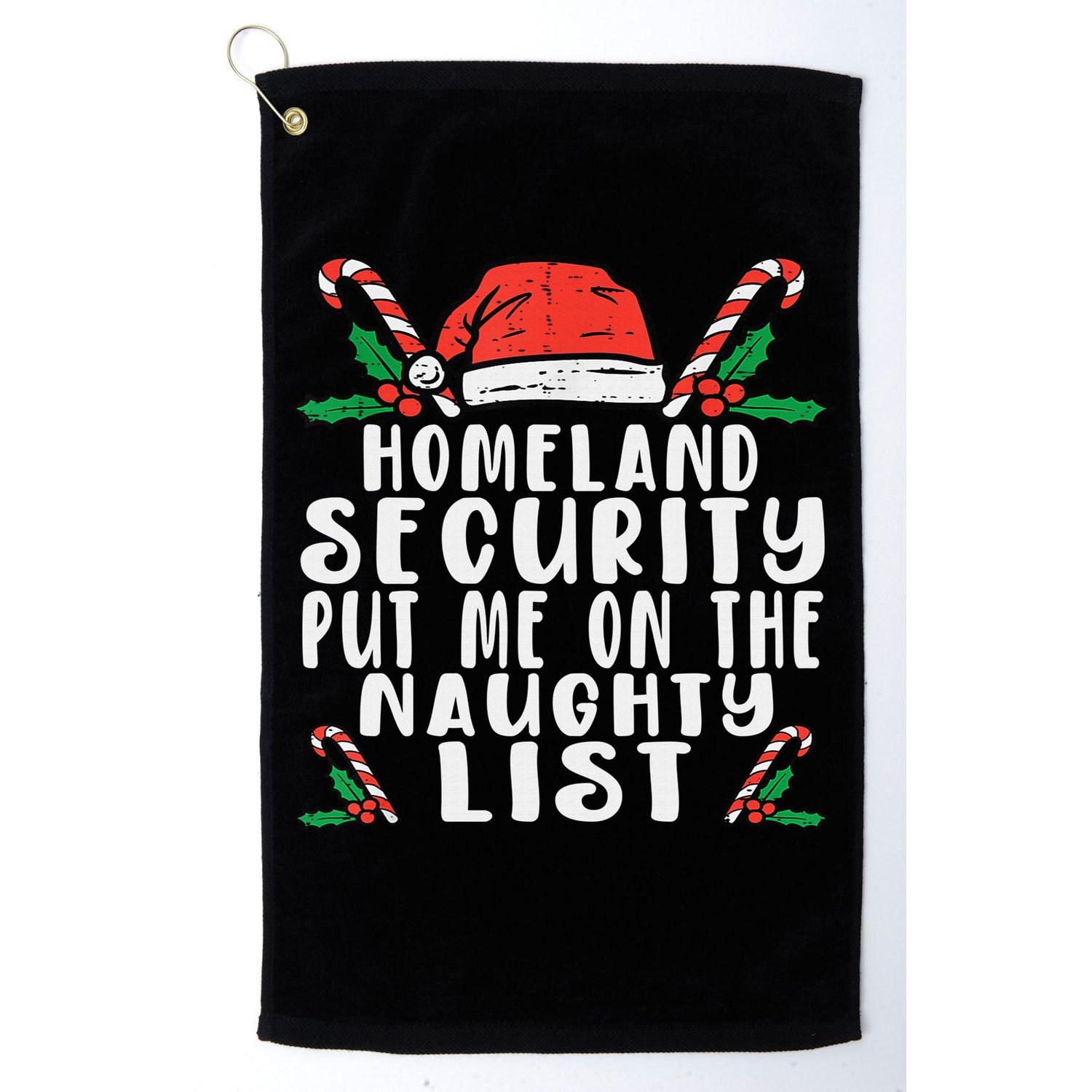 Homeland Security Naughty List Christmas Golf Towel