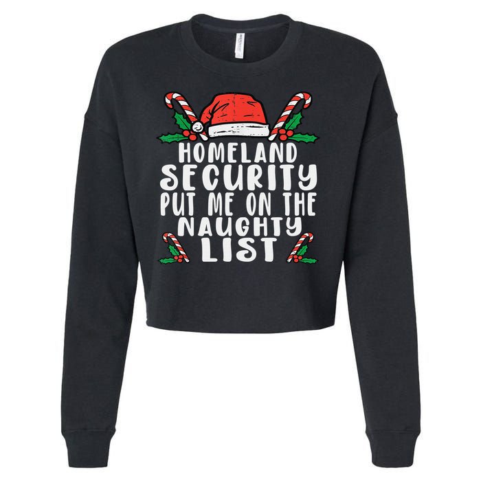 Homeland Security Naughty List Christmas Cropped Pullover Crew