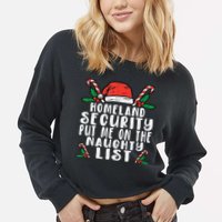 Homeland Security Naughty List Christmas Cropped Pullover Crew