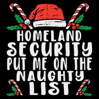 Homeland Security Naughty List Christmas Cropped Pullover Crew