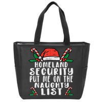 Homeland Security Naughty List Christmas Zip Tote Bag