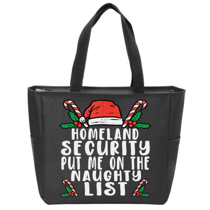 Homeland Security Naughty List Christmas Zip Tote Bag