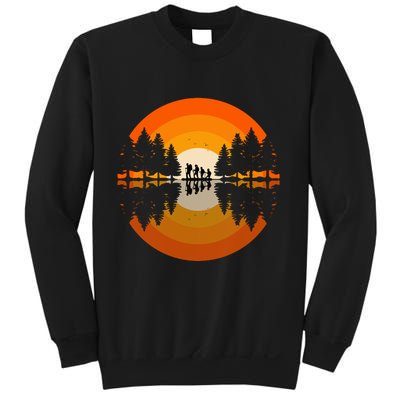 Hiker Sunset Nature Retro Gift Sweatshirt