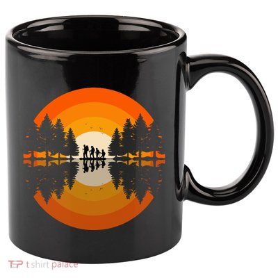 Hiker Sunset Nature Retro Gift 11oz C Handle Ceramic Mug