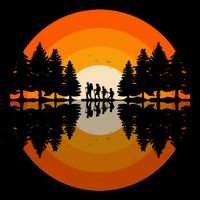 Hiker Sunset Nature Retro Gift 16 in Basic Backpack