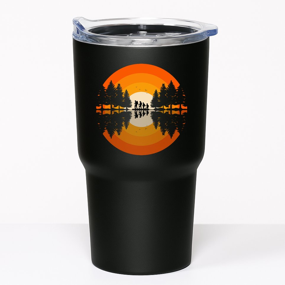 Hiker Sunset Nature Retro Gift Tumbler