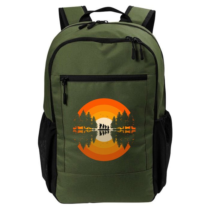 Hiker Sunset Nature Retro Gift Backpack