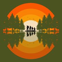 Hiker Sunset Nature Retro Gift Backpack