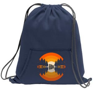 Hiker Sunset Nature Retro Gift Sweatshirt Cinch Pack Bag