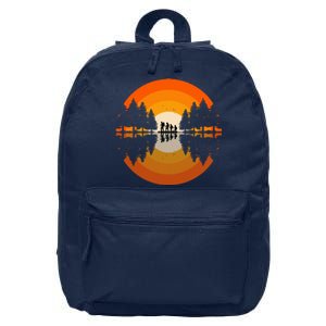 Hiker Sunset Nature Retro Gift 16 in Basic Backpack