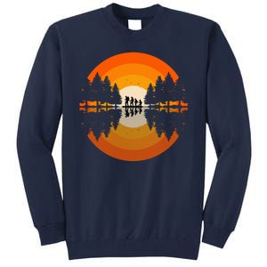 Hiker Sunset Nature Retro Gift Tall Sweatshirt