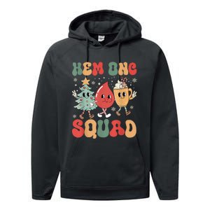 Hemonc Squad Nurse Christmas Hematology Oncology Hem Onc Performance Fleece Hoodie