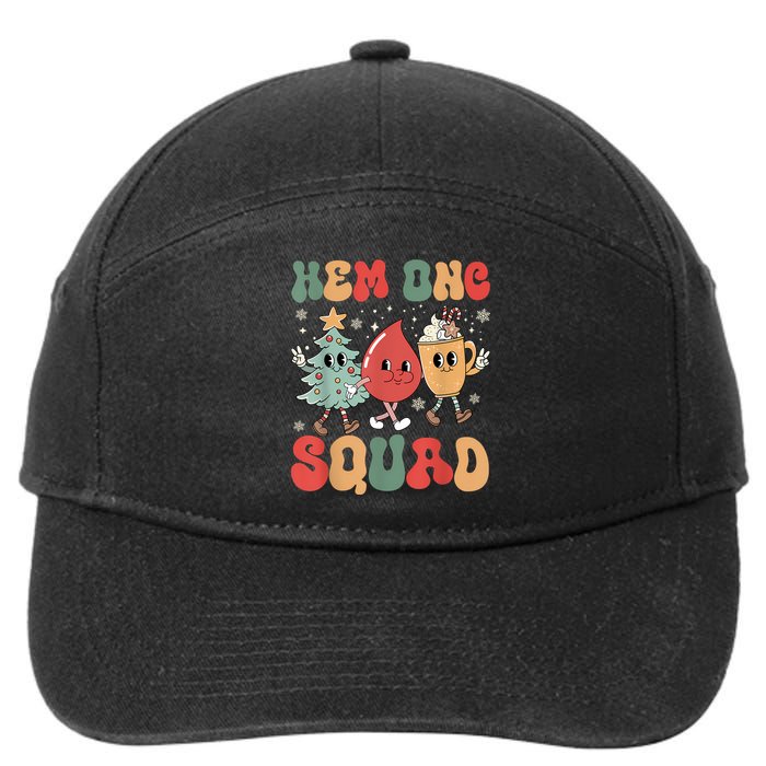 Hemonc Squad Nurse Christmas Hematology Oncology Hem Onc 7-Panel Snapback Hat