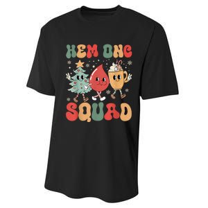 Hemonc Squad Nurse Christmas Hematology Oncology Hem Onc Performance Sprint T-Shirt