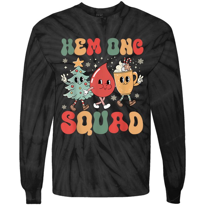 Hemonc Squad Nurse Christmas Hematology Oncology Hem Onc Tie-Dye Long Sleeve Shirt