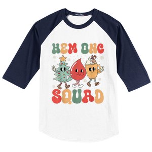 Hemonc Squad Nurse Christmas Hematology Oncology Hem Onc Baseball Sleeve Shirt