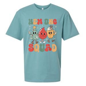 Hemonc Squad Nurse Christmas Hematology Oncology Hem Onc Sueded Cloud Jersey T-Shirt