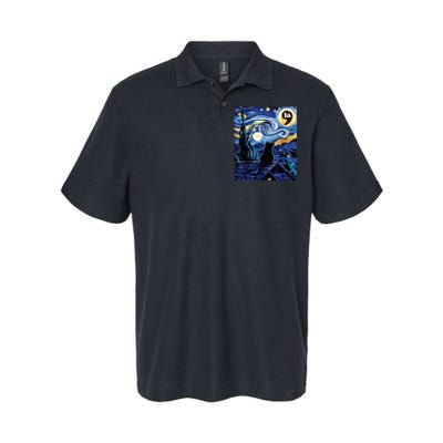 Halloween Starry Night Black Cat Comma La Kamala Harris Softstyle Adult Sport Polo