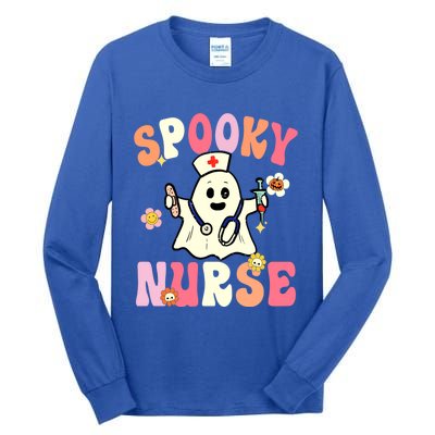 Halloween Spooky Nurse Ghost Cute Health Worker Halloween Gift Tall Long Sleeve T-Shirt