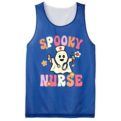 Halloween Spooky Nurse Ghost Cute Health Worker Halloween Gift Mesh Reversible Basketball Jersey Tank