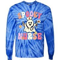 Halloween Spooky Nurse Ghost Cute Health Worker Halloween Gift Tie-Dye Long Sleeve Shirt