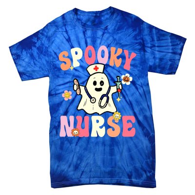 Halloween Spooky Nurse Ghost Cute Health Worker Halloween Gift Tie-Dye T-Shirt