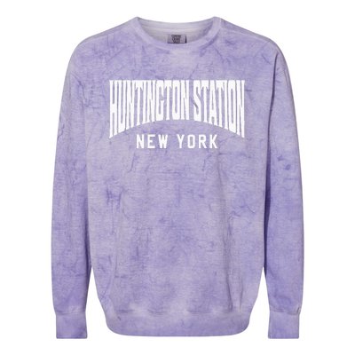 Huntington Station New York Colorblast Crewneck Sweatshirt