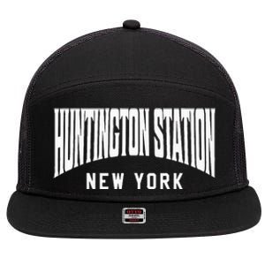 Huntington Station New York 7 Panel Mesh Trucker Snapback Hat