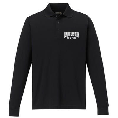 Huntington Station New York Performance Long Sleeve Polo