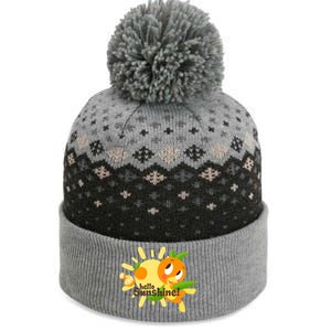 Hello Sunshine! Orange Bird (White Background) The Baniff Cuffed Pom Beanie