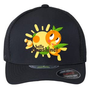 Hello Sunshine! Orange Bird (White Background) Flexfit Unipanel Trucker Cap