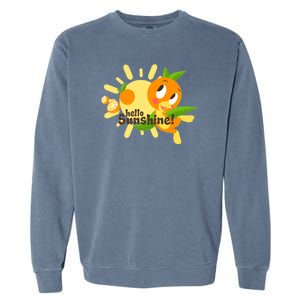 Hello Sunshine! Orange Bird (White Background) Garment-Dyed Sweatshirt