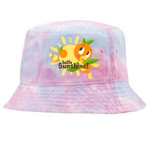 Hello Sunshine! Orange Bird (White Background) Tie-Dyed Bucket Hat