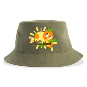 Hello Sunshine! Orange Bird (White Background) Sustainable Bucket Hat