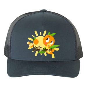 Hello Sunshine! Orange Bird (White Background) Yupoong Adult 5-Panel Trucker Hat