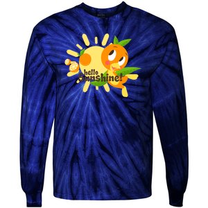 Hello Sunshine! Orange Bird (White Background) Tie-Dye Long Sleeve Shirt