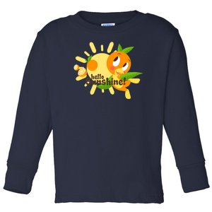 Hello Sunshine! Orange Bird (White Background) Toddler Long Sleeve Shirt