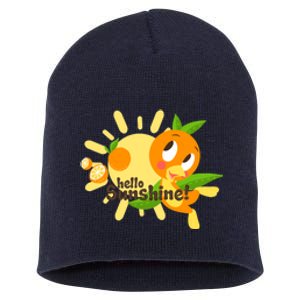 Hello Sunshine! Orange Bird (White Background) Short Acrylic Beanie