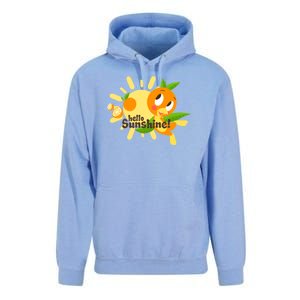 Hello Sunshine! Orange Bird (White Background) Unisex Surf Hoodie